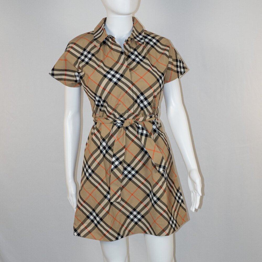 Burberry Short Sleeve Belted Dress